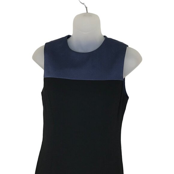 RAG & bone Blue And Black Mini Dress  Accent Leather On Trim And Zipper Size 00 - Picture 3 of 7